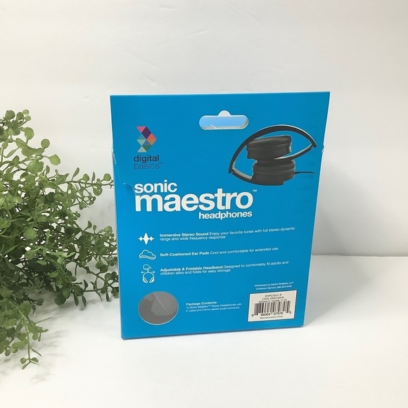 DIGITAL BASICS Sonic Maestro Stereo Headphones Black NEW - Picture 6 of 7